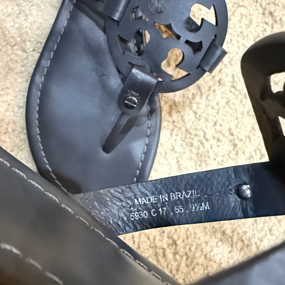Tory Burch Dark Gray Miller Sandals - Picture 2 of 10
